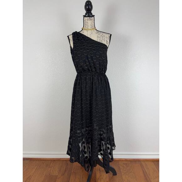 B18 Monique Lhuillier Midi Dress Womens 4 One Shoulder Audrey Hepburn Cocktail - Picture 3 of 9